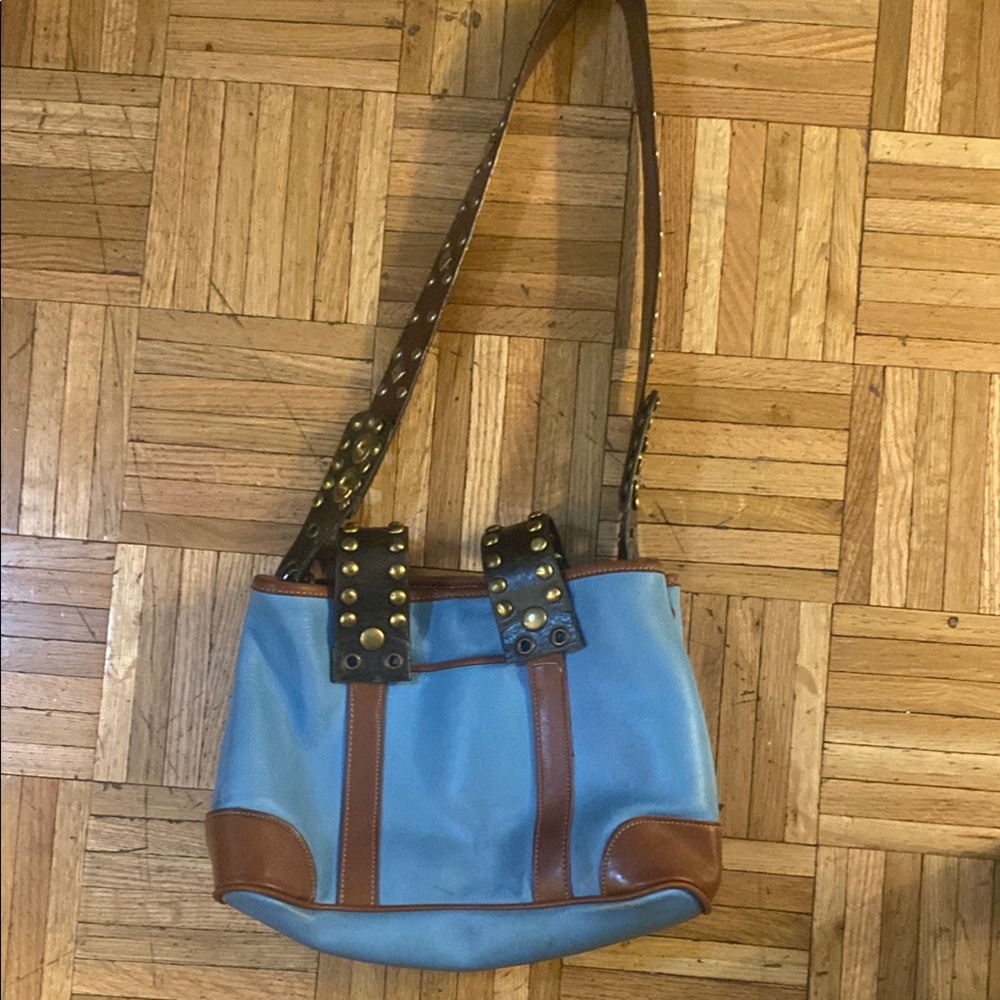 Designer coach Stylish unique limited Blue & Brown leather Women's Bag